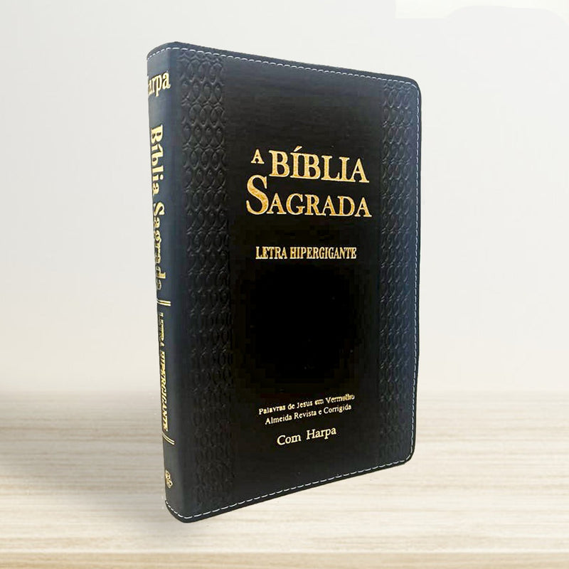 A BÍBLIA SAGRADA | LETRA HIPERGIGANTE | COM HARPA | PRETA